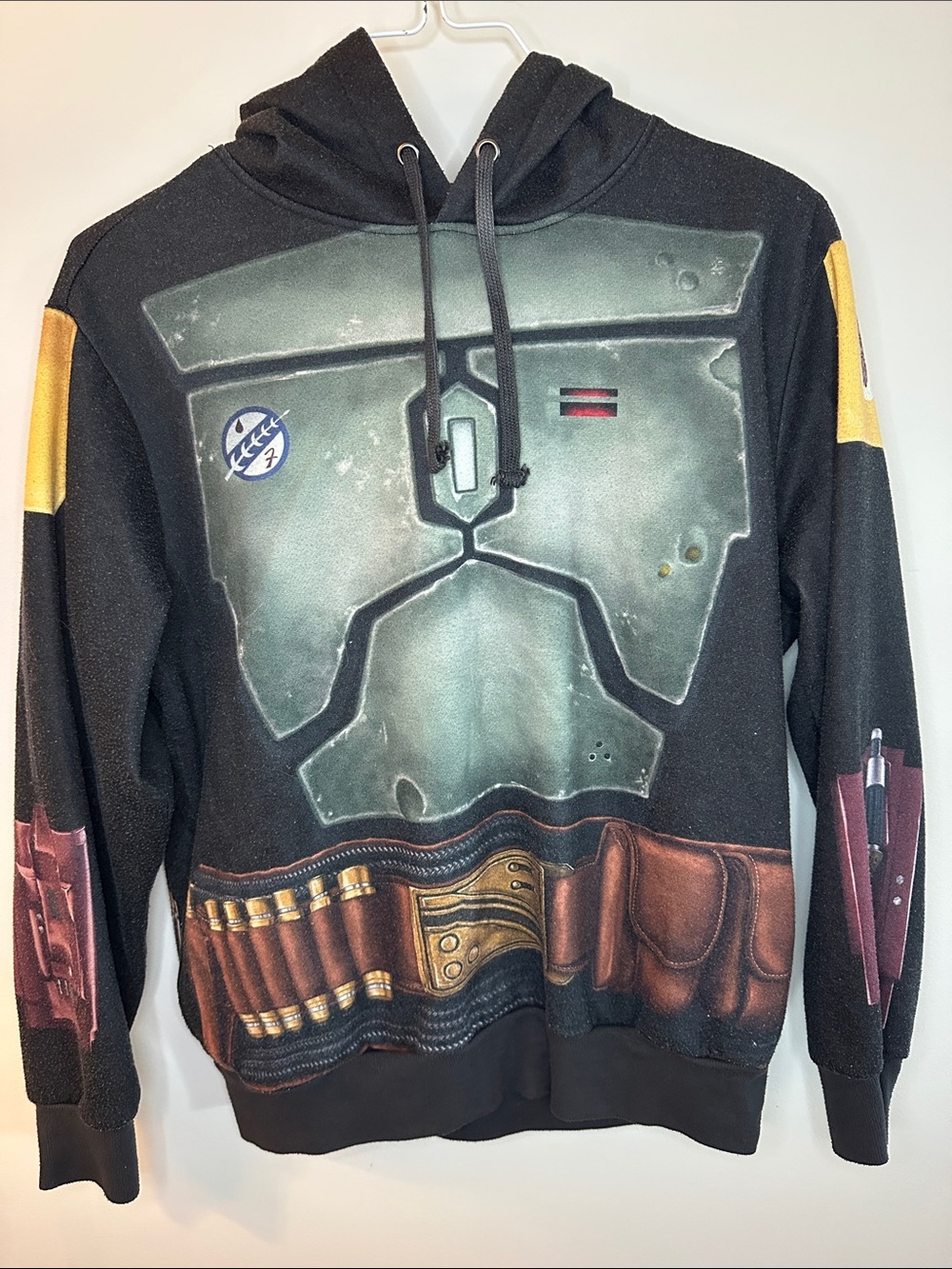 Disney Men's Black and Gold Star Wars Zip-Up Hoodie